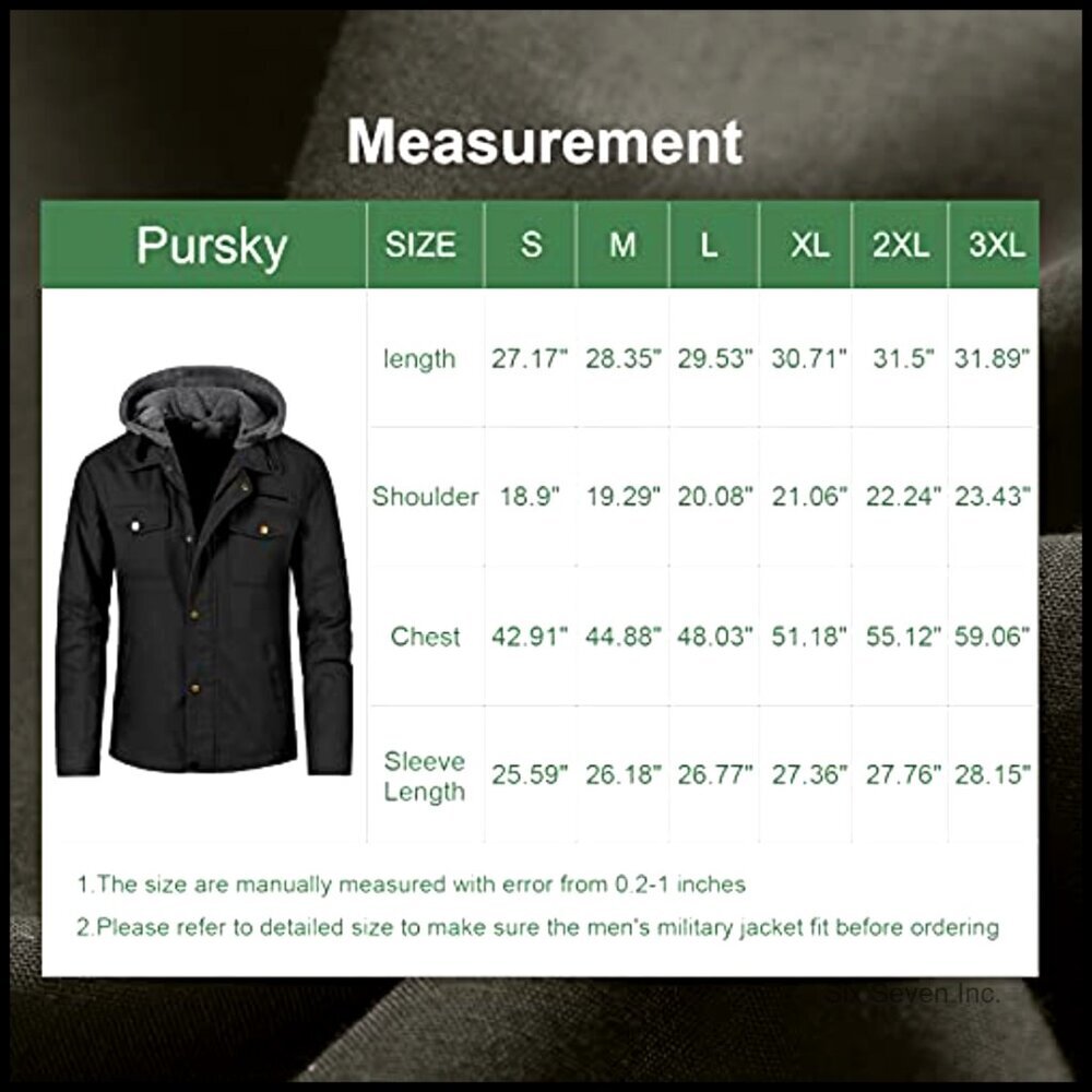 Canvas Military Field Jacket Casual Outerwear Removable Hood Utility Style - Picture 7 of 7